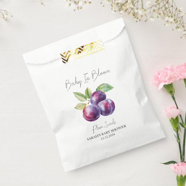 Baby in Bloom l Plum Seeds Babydusche Geschenktütchen (Versiegelt)