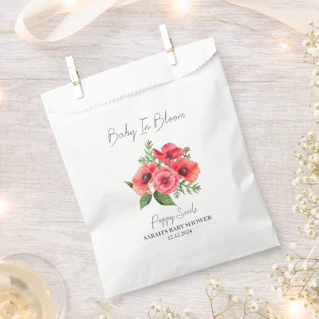 Baby in Bloom l Poppy Seeds Kinderdusche Geschenktütchen (Ausgeschnitten)