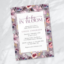 Baby in Bloom Lilac Floral Baby Dusche