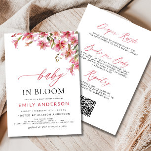 Baby in Bloom Lilies All in One Floral Baby Dusche Einladung