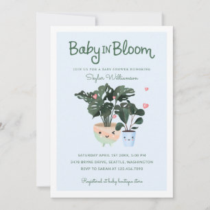 Baby in Bloom Mutter & Baby Boy Potted Pflanze Einladung