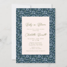 Baby in Bloom Navy Blue Floral Baby Dusche
