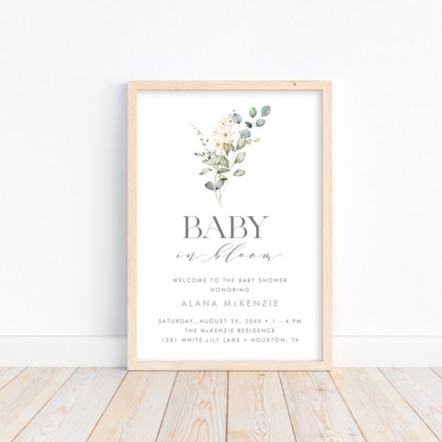 Baby in Bloom Neutral Baby Dusche Willkommen Poster (Von Creator hochgeladen)