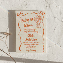 Baby in Bloom Orange Gezeichnet Blume Bouquet Dusc