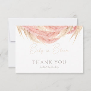 Baby in Bloom Pampas Grass Baby Dusche Dankeskarte