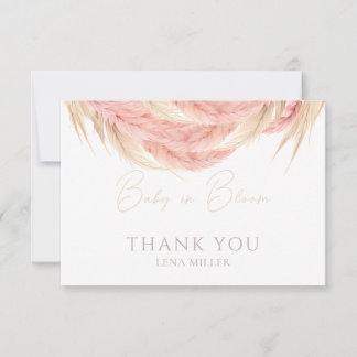 Baby in Bloom Pampas Grass Baby Dusche Dankeskarte