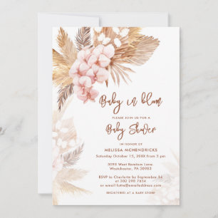 Baby in Bloom Pampas Grass Boho Girl Baby Shower Einladung