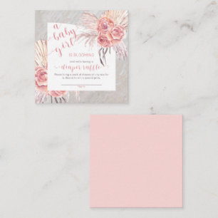 Baby in Bloom Pampas Grass Pink Rose Diaper Raffel Begleitkarte