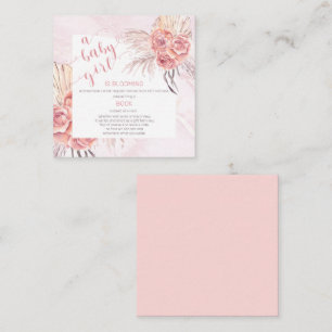 Baby in Bloom Pampas Grass Pink Roses Buchanfrage Begleitkarte