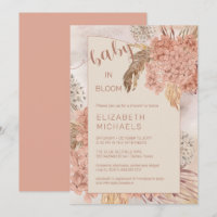 Baby in Bloom Pampas Grass und Hydrangeas Dusche