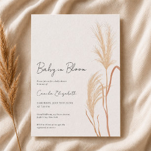 Baby in Bloom Pampasgras-Baby-Party Einladung