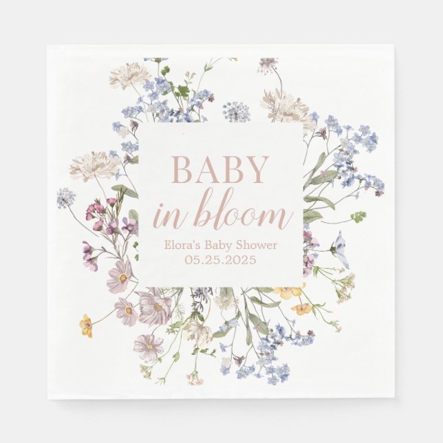 Baby in Bloom Paper Napkin Serviette (Vorderseite)