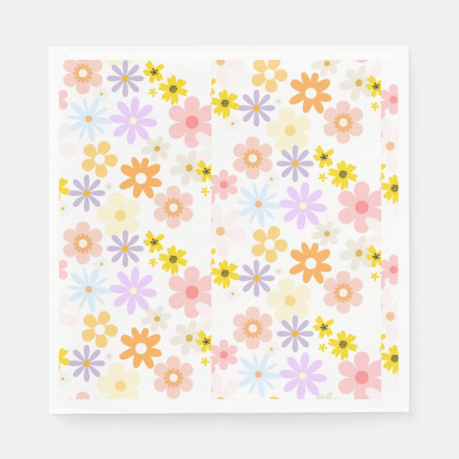Baby in Bloom Pastel Floral Retro Baby Dusche Serviette (Vorderseite)