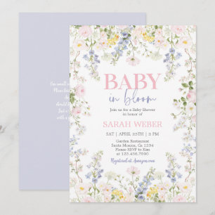 Baby in Bloom Pastell-Wildblumen-Baby-Party Einladung