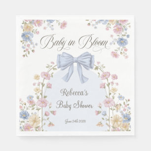 Baby In Bloom Pastell-Wildblumen-Baby-Party Serviette