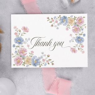 Baby In Bloom Pastell-Wildblumen-Babyparty Dankeskarte