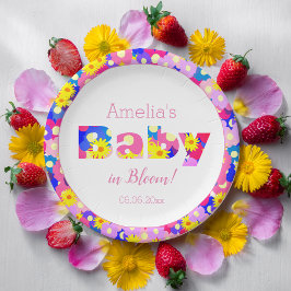 Baby in Bloom Pink Babydusche Pappteller