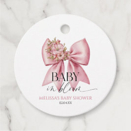 Baby in Bloom Pink Blumenknecht Baby Dusche Geschenkanhänger