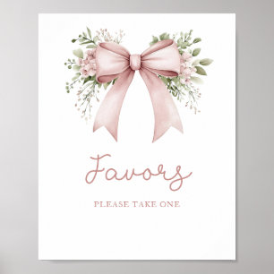 Baby in Bloom Pink Bow Baby Duschfavoriten Poster