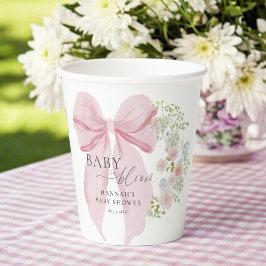 Baby in Bloom Pink Bow Babydusche Pappbecher