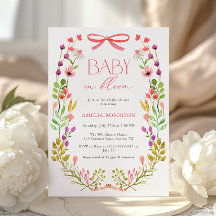 Baby in Bloom Pink Bow Blumengarten Babydusche