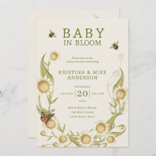Baby in Bloom QR Code Douche Invitation