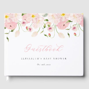 Baby in Bloom Rosa Babyparty Gästebuch