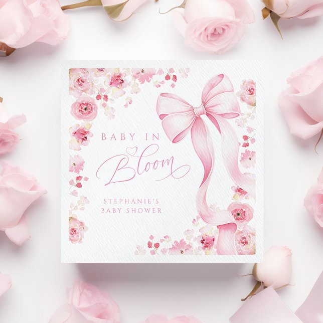 Baby in Bloom rosa Blumen Servietten  (Von Creator hochgeladen)