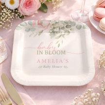 Baby in Bloom Rosa Florale Baby Mädchen Shower