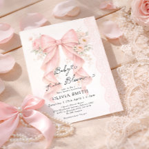 Baby in Bloom Rosa Schleife Mädchen Baby-Party