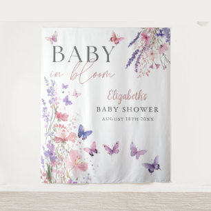 Baby In Bloom Schmetterling Baby Shower Foto Hinte Wandteppich