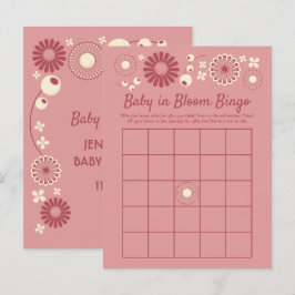 Baby in Bloom Shower Bingo Spielkarten Ankündigungspostkarte