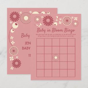 Baby in Bloom Shower Bingo Spielkarten Ankündigungspostkarte