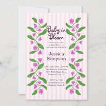 Baby in Bloom Shower Süße rosa Art Nouveau Blumen