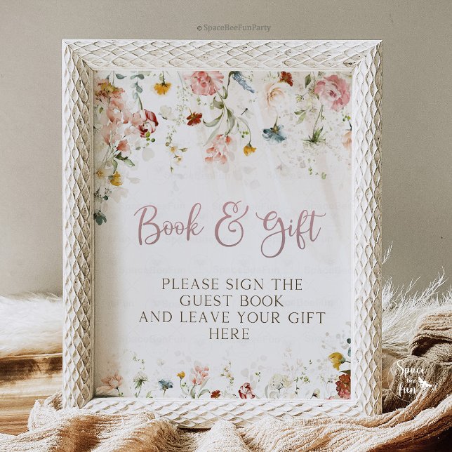 Baby in bloom  sockelschild (baby in bloom, books and gifts sign, baby shower sign, floral baby shower, printable baby sign, baby)