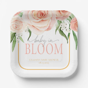 Baby In Bloom Soft Pink Rosen Garten Baby Shower Pappteller