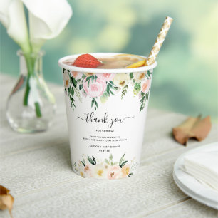 Baby in Bloom Sonnige Baby-Florale Shower Pappbecher