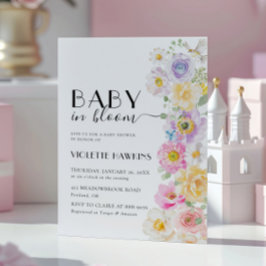 Baby in Bloom Spring Blossom Floral Baby Dusche Einladung