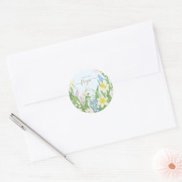 Baby in Bloom Spring Easter Baby Dusche Runder Aufkleber