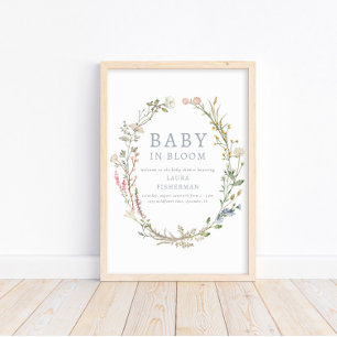 Baby in Bloom Spring Fleur sauvage Welcome Poster