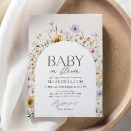 Baby in Bloom Spring Wildblume Babydusche Einladung