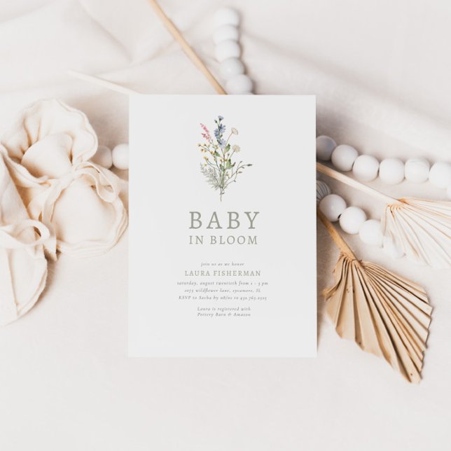 Baby in Bloom Spring Wildblume Bloral Baby Dusche Einladung (Von Creator hochgeladen)