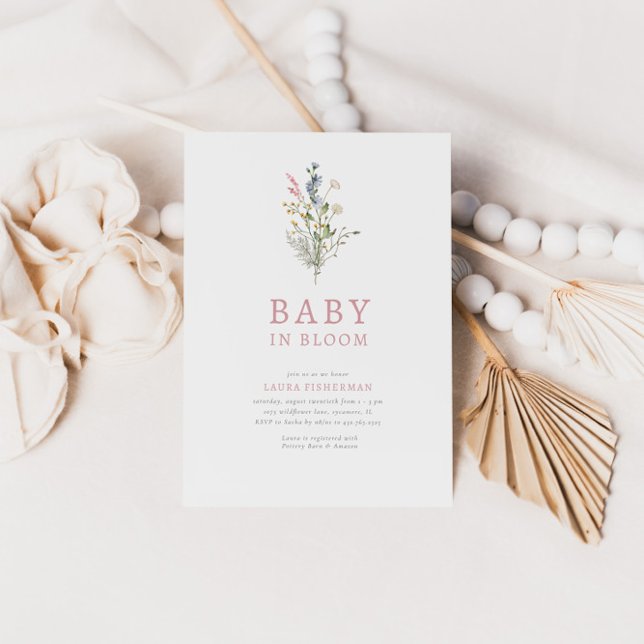 Baby in Bloom Spring Wildblume Bloral Baby Dusche Einladung (Von Creator hochgeladen)