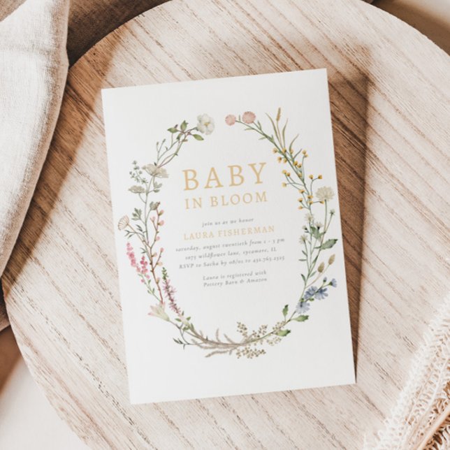 Baby in Bloom Spring Wildblume Bloral Baby Dusche Einladung (Von Creator hochgeladen)
