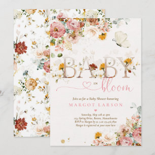 Baby in Bloom Spring Wildblume Kinderdusche Einladung