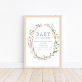 Baby in Bloom Spring Wildblume Willkommenspender Poster