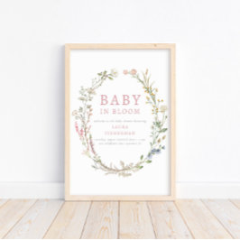 Baby in Bloom Spring Wildblume Willkommenspender Poster