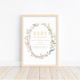 Baby in Bloom Spring Wildblume Willkommenspender Poster