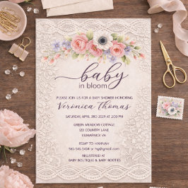 Baby in Bloom Sweet Floral Baby Shower Invitation Einladung
