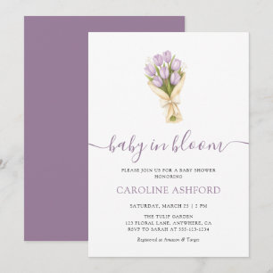 Baby In Bloom Tulpen Mädchen Baby-Party Einladung